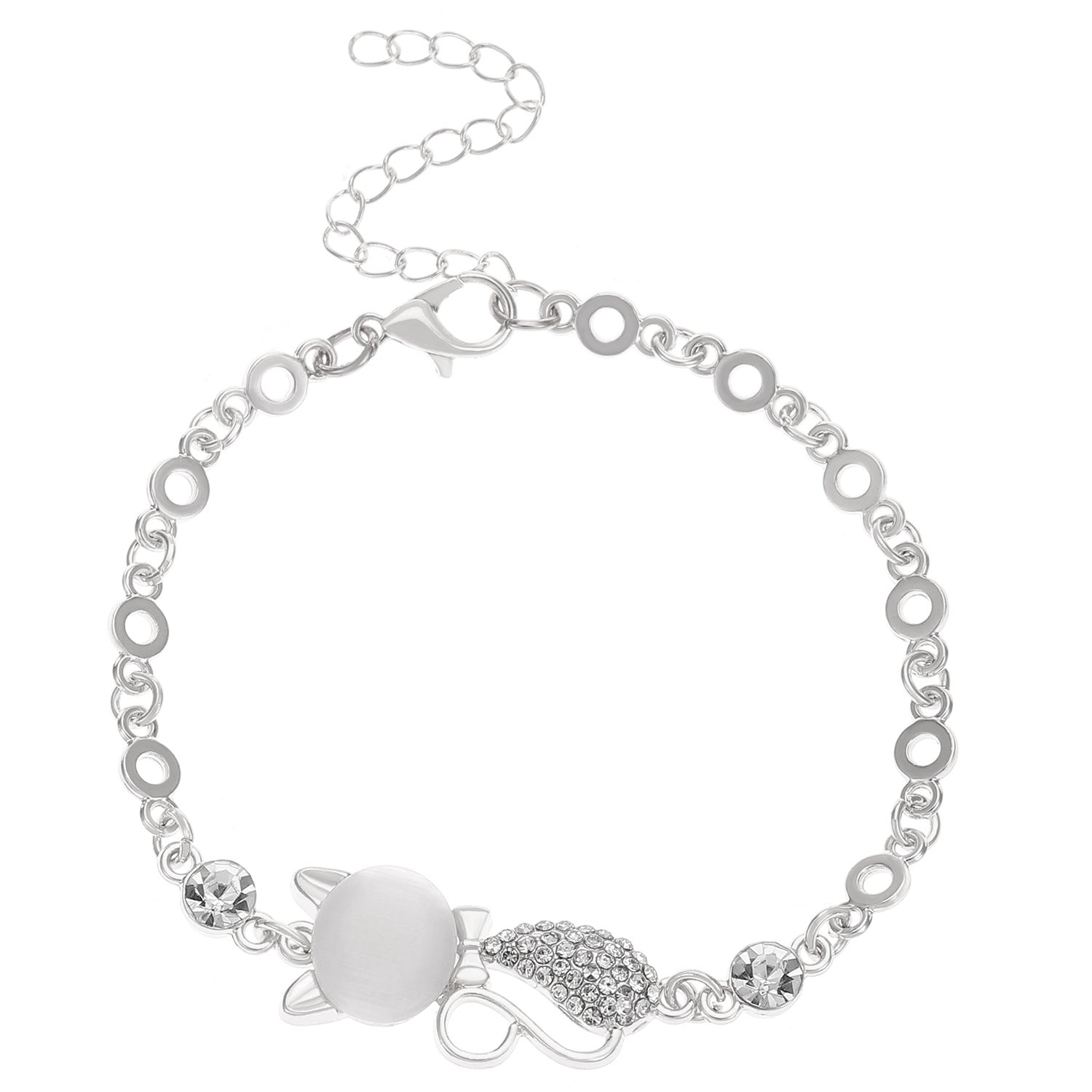 Wholesale  Cat's Eye Stone Cat Earrings Necklace Bracelet suit