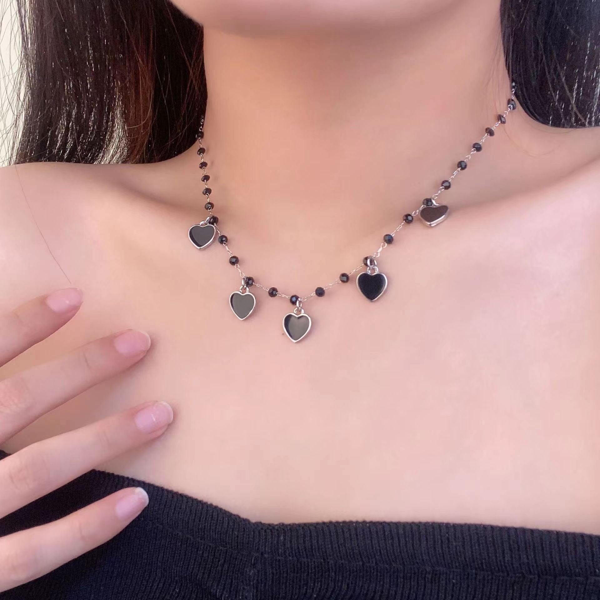 Wholesale Double Layer Stacked Shell Necklace