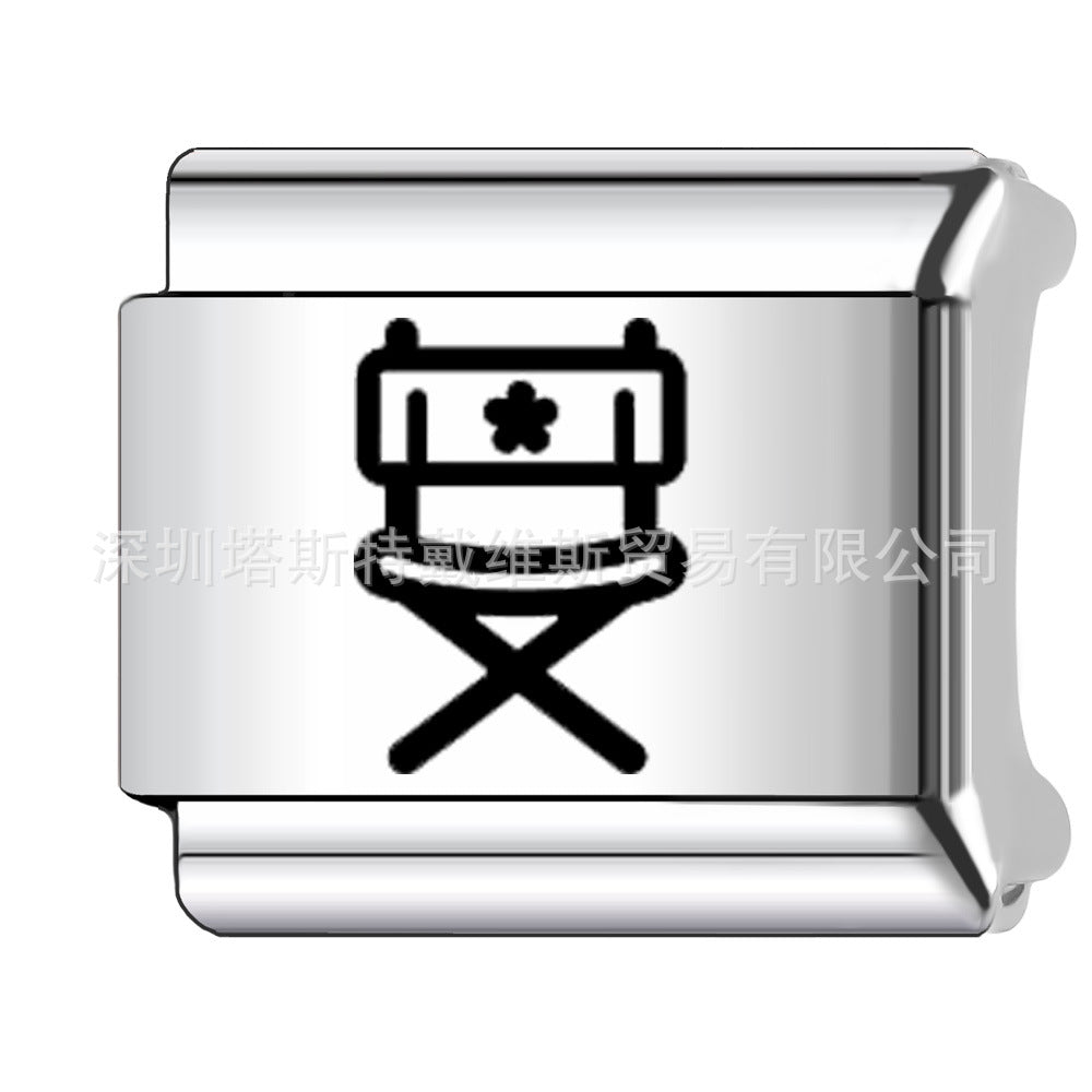Wholesale 9mm Italian Charm Starter Bracelets DIY square Single Section Creative Stainless Steel Composable Bracelet