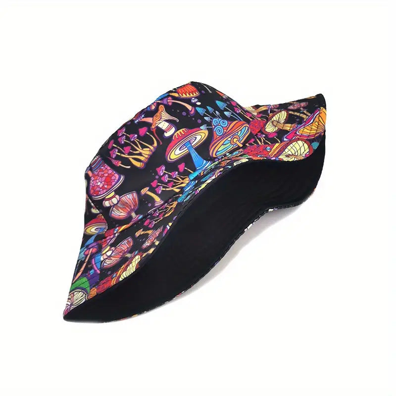 Wholesale Mushroom Pattern Double Sided Sun Hat Bucket Hat ACC-HT-YuXue012
