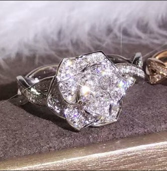 Wholesale Copper diamond-set rose zircon ring