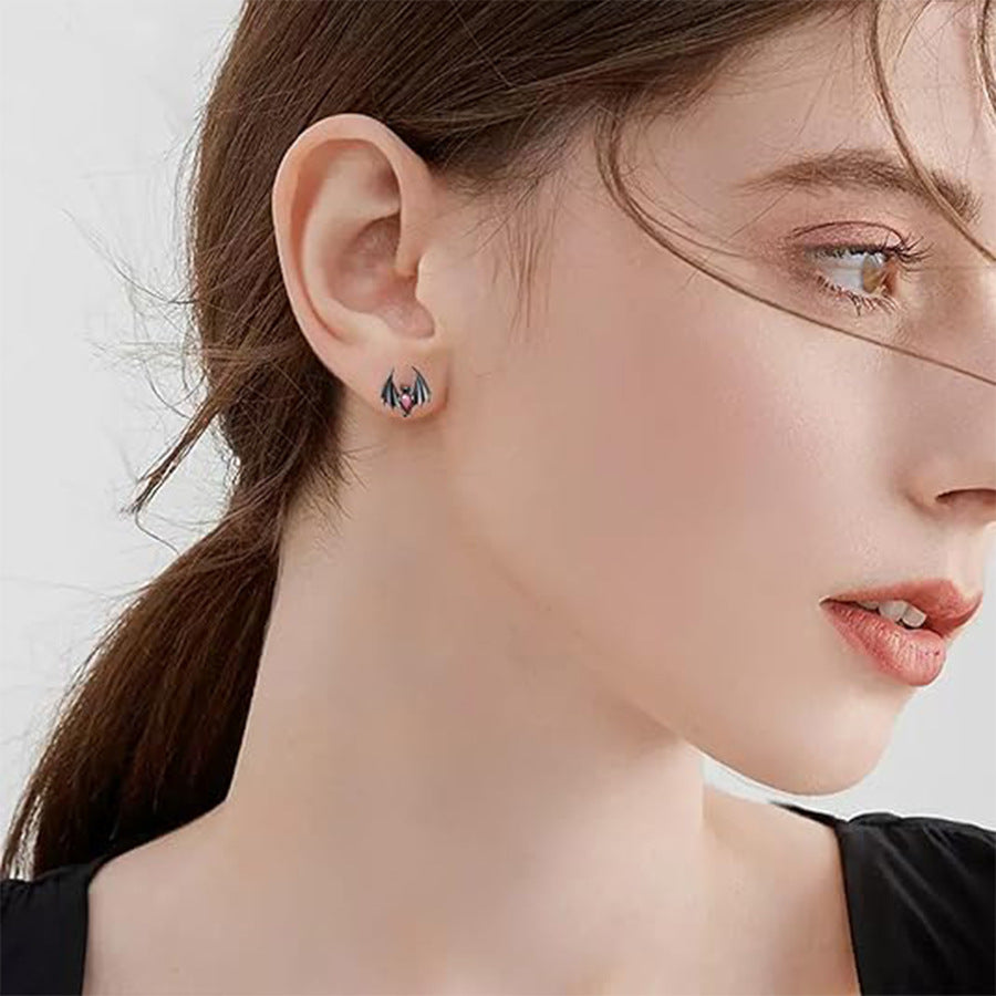 Wholesale  Bat Diamond Love Earrings Gothic Vintage Halloween Earrings