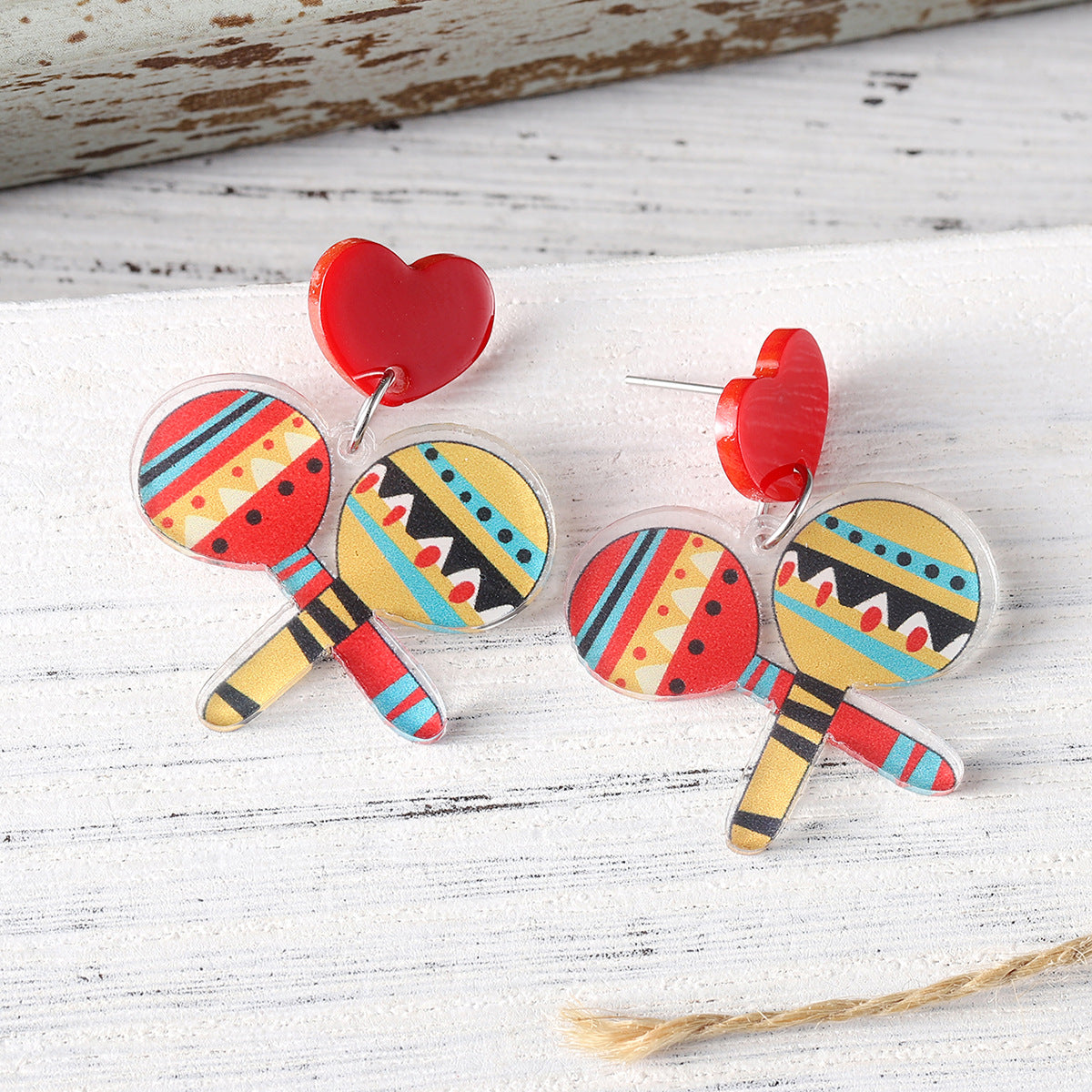 Wholesale Mexican colorful maracas earrings