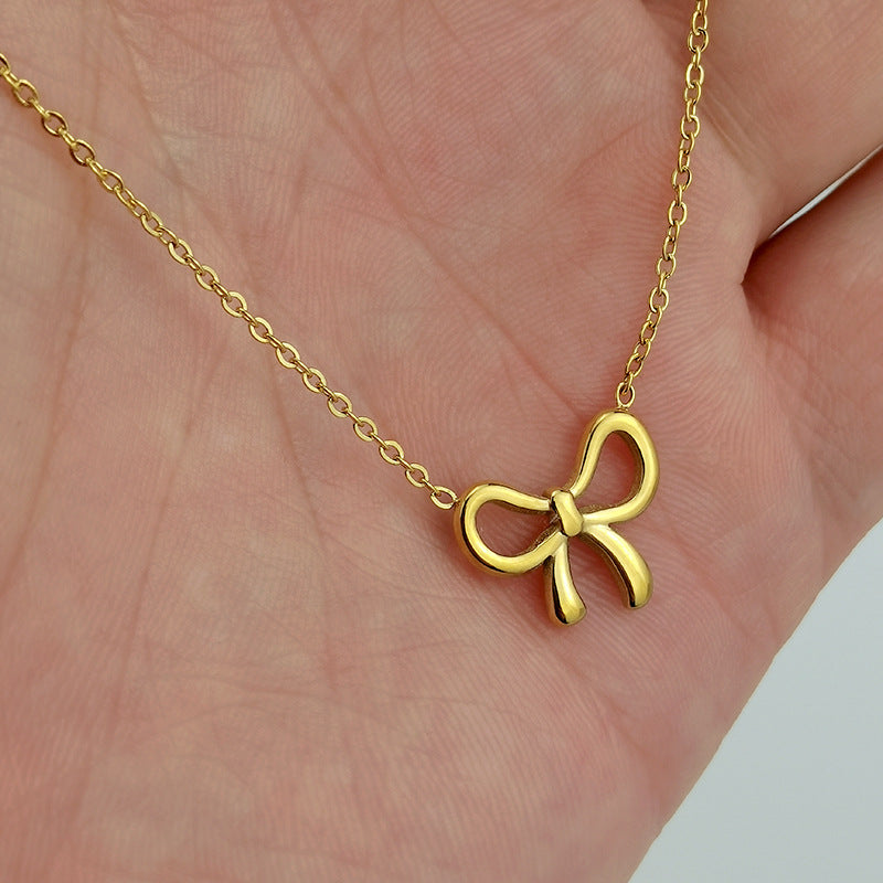 Wholesale Bow Titanium Steel Necklaces ACC-NE-GuDi016