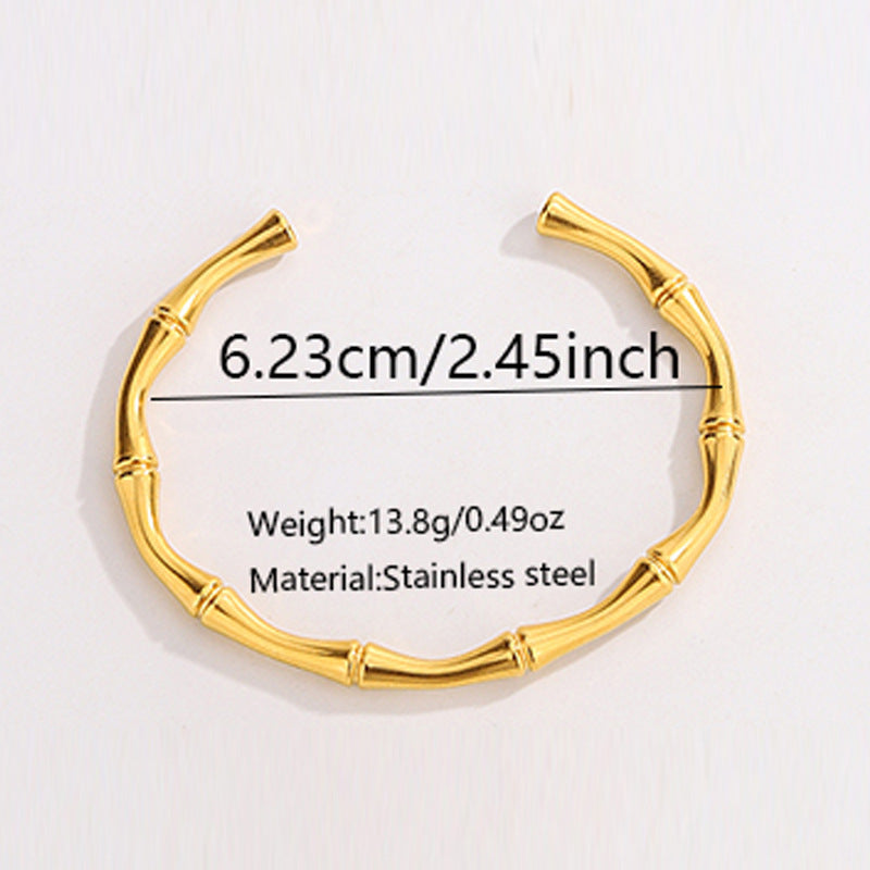 Wholesale oil-dripped bamboo-joint stainless steel bracelet