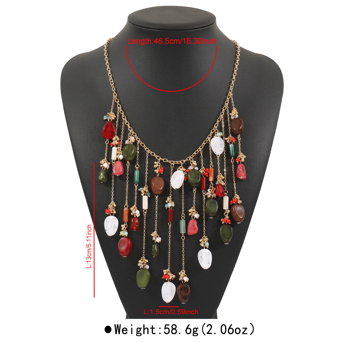 Wholesale ethnic style multi-pendant tassel necklace advanced modern clavicle chain