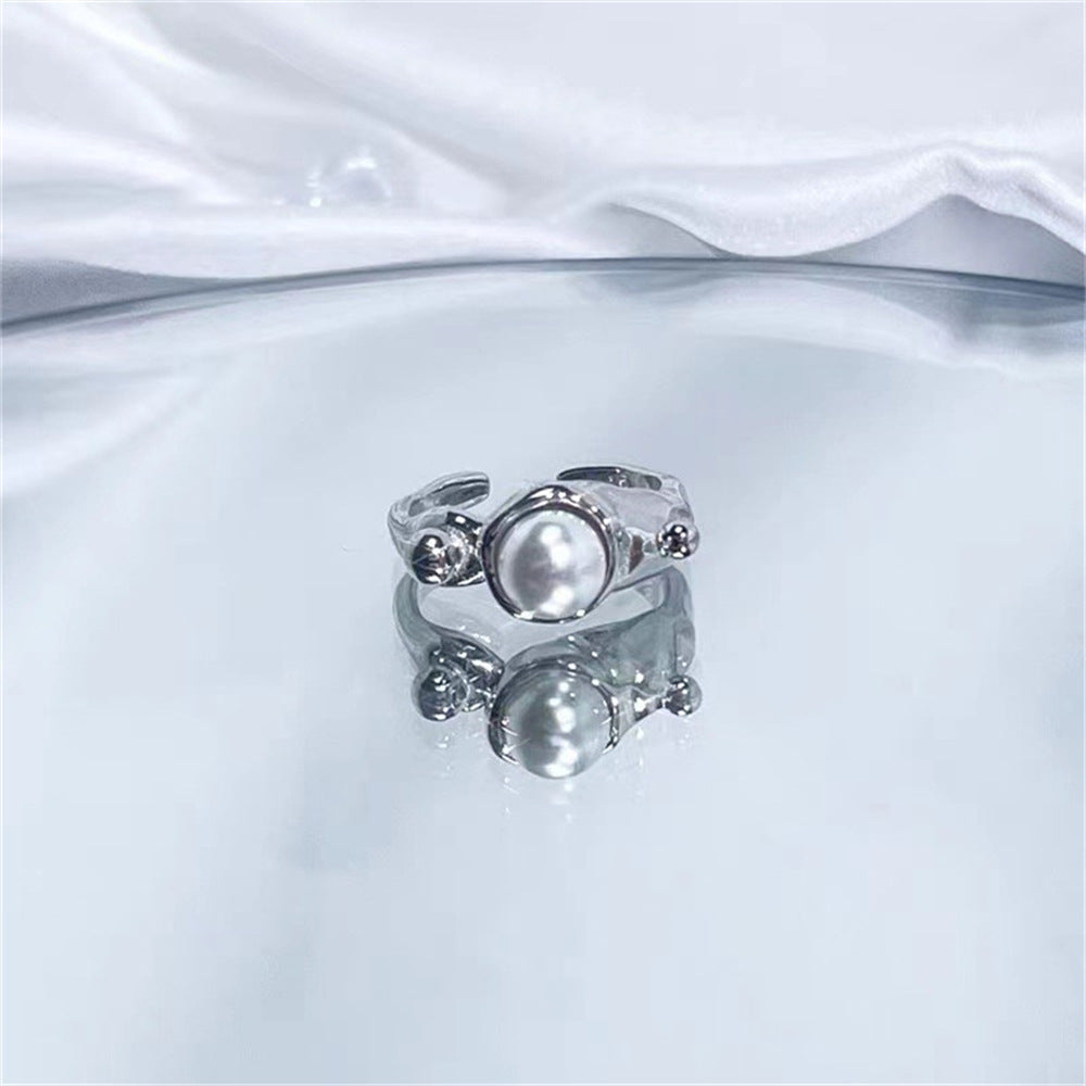 Wholesale Butterfly Pearl Ring 925 Sterling Silver Open Adjustment Index Finger Ring ACC-RS-Yues012