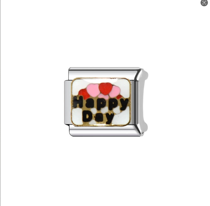 Wholesale Italian Charm Bracelet 9mm DIY Splicing Cartoon Creative Pattern Stainless Steel Composable Bracelet