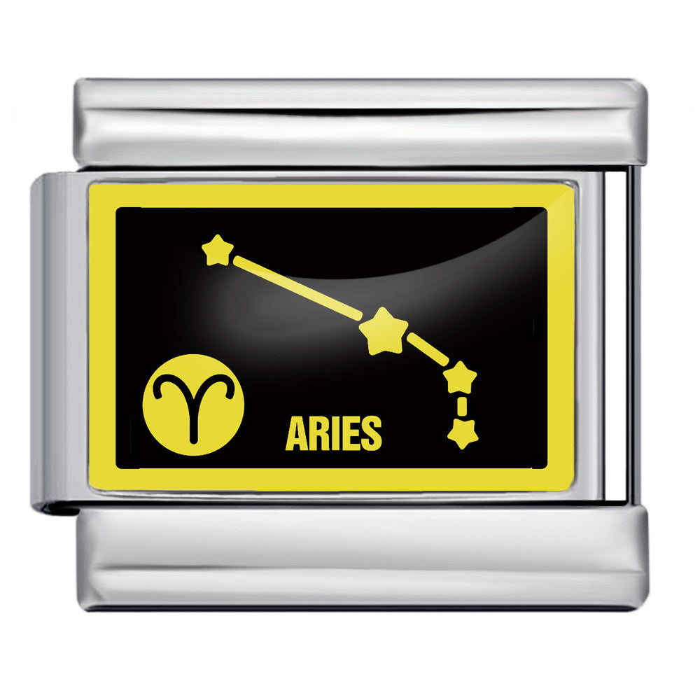 Wholesale Italian Charm Bracelet 9mm DIY Splicing 12 Constellation Series Stainless Steel Composable Bracelet