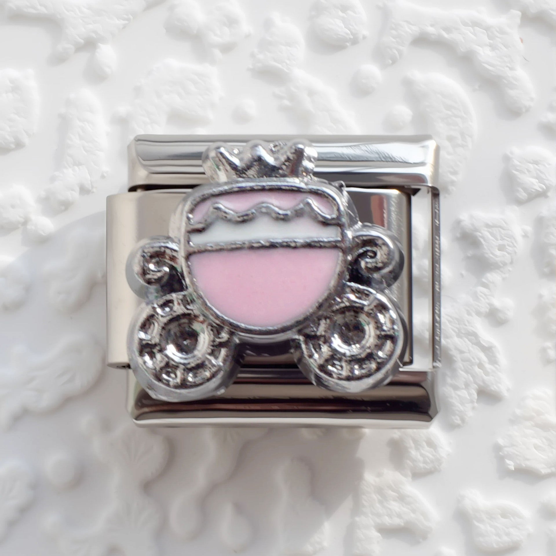 Wholesale 5pcs/pack Makeup &  Accessories Enamel Italian Charms Single Section Creative Stainless Steel Composable Bracelet