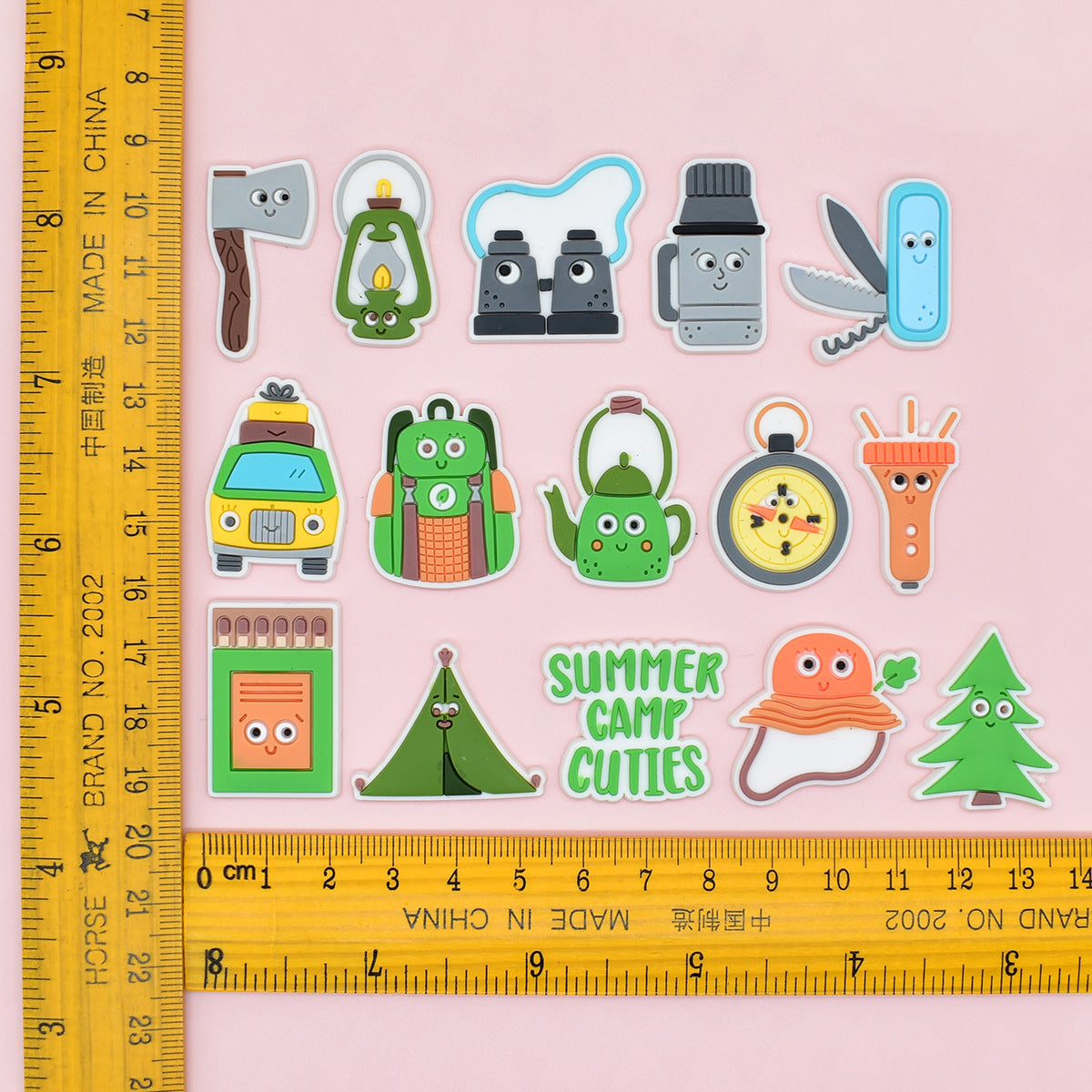 Wholesale Random 100pcs Cartoon Camping Series PVC Soft Rubber Shoe Buckle Decoration ACC-SC-RYY061