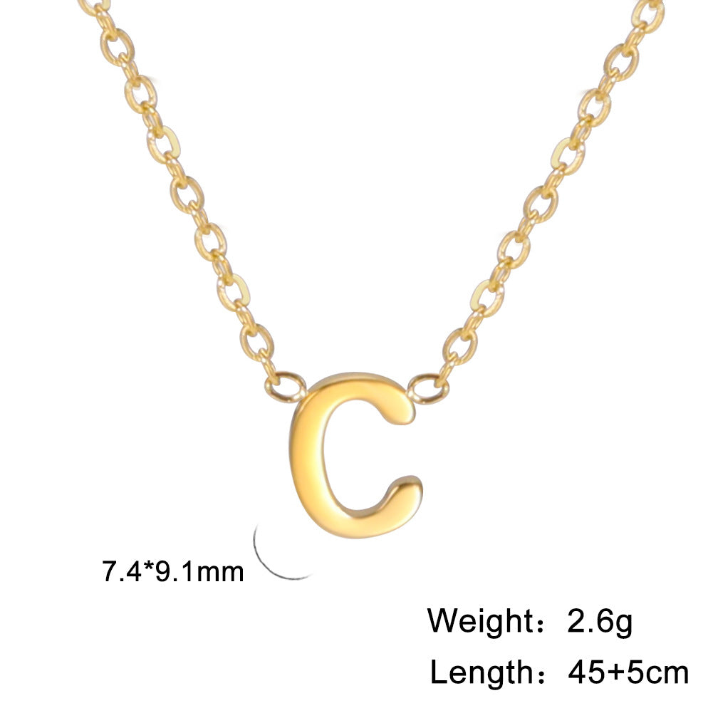 Wholesale Letter Gold 18k Real Gold Electroplated Stainless Steel Necklace