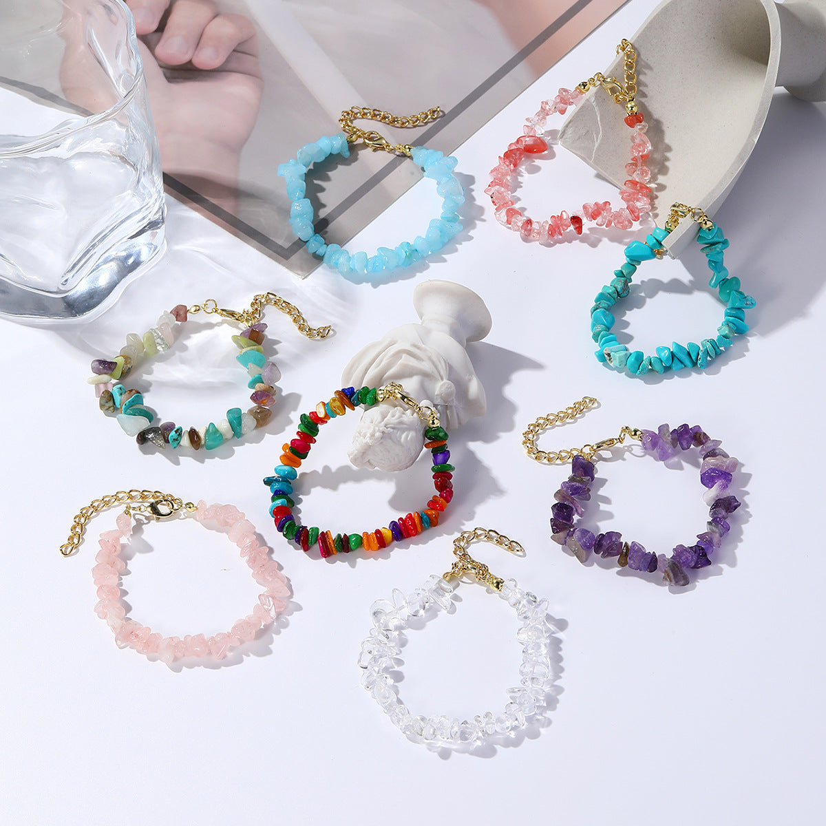 Wholesale  Bohemian colored gravel bracelet