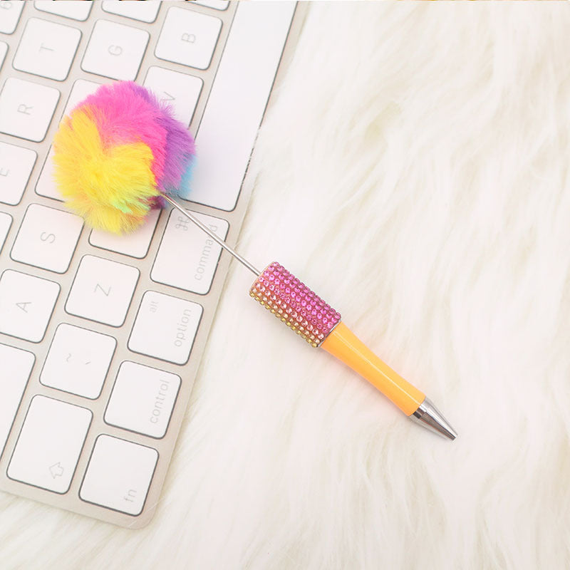 Wholesale Beadable Pens Rhinestone Pom Pom Ball DIY Beaded Pen ACC-PN-CY005
