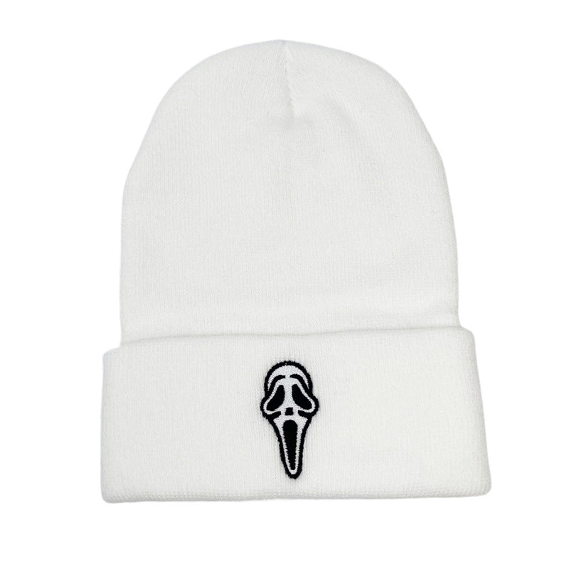 Wholesale  Horror Skull Embroidered Knitted Hat
