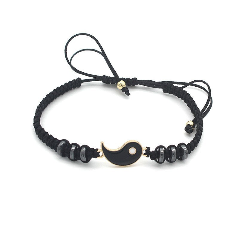 Wholesale Trendy Alloy Handmade Woven Couple Bracelet Set Taiji Bagua Design Gift Resale