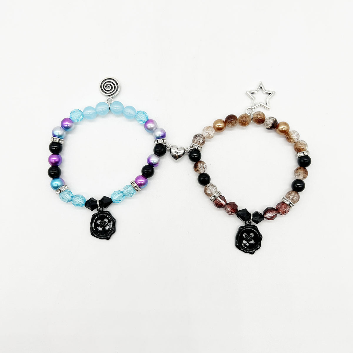 Wholesale Letter Beaded Love Heart Magnetic Elastic Bracelet ACC-BT-Nanh008