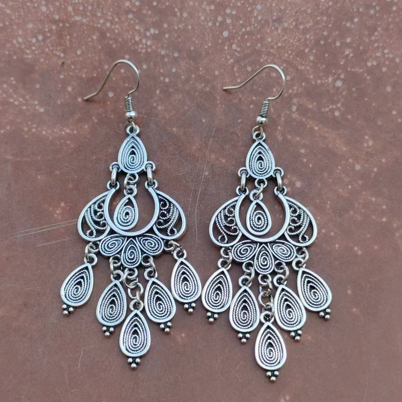 Wholesale Zinc Alloy Electroplated Long Peacock Dangle Earrings Bohemian Retro Ethnic Style Fashion Jewelry Accessory For Women Party Wear