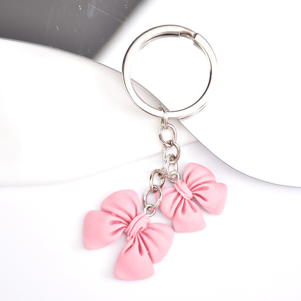 Wholesale  Candy Color Bow Flower Pendant  Keychain
