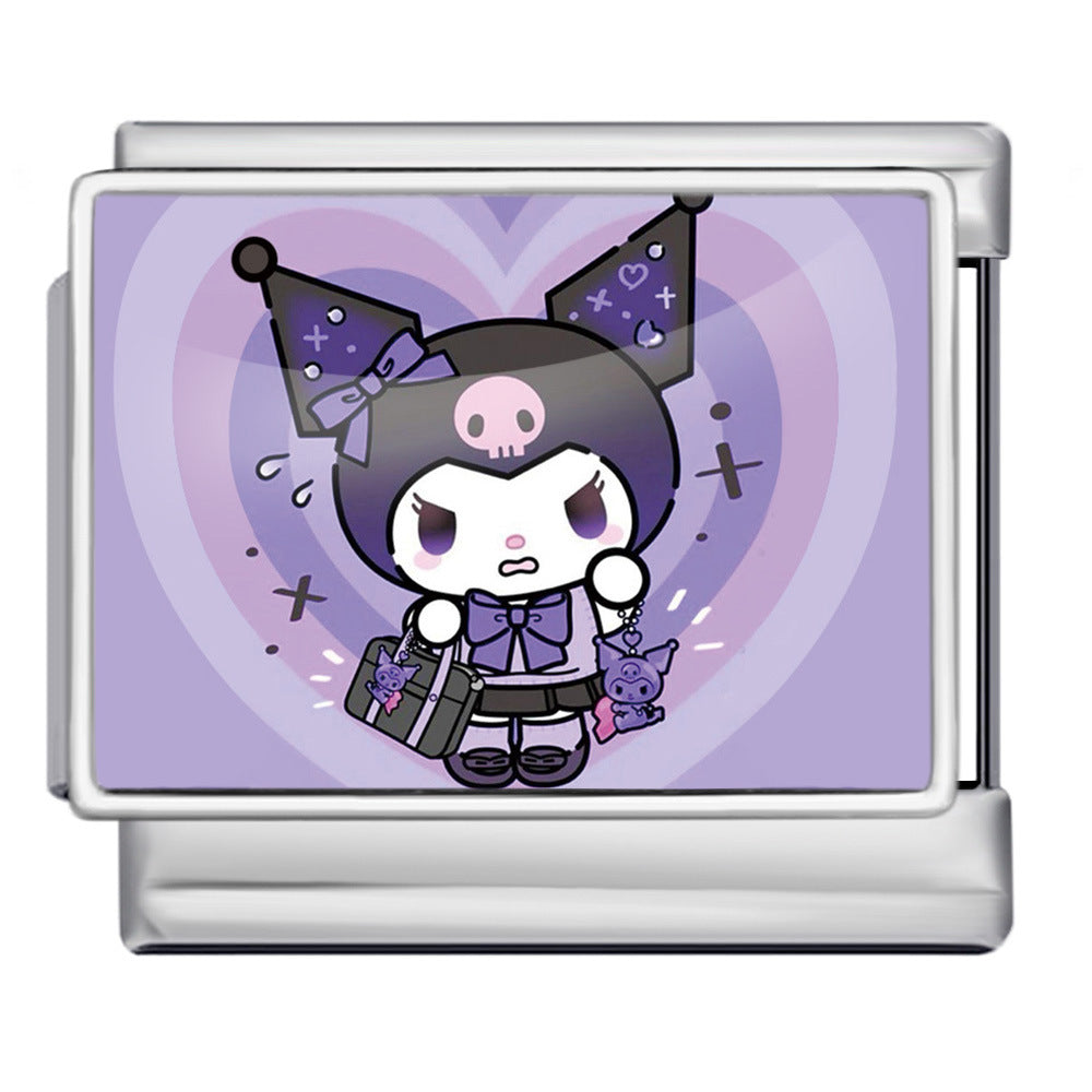 Wholesale 9mm Italian Charm Starter Bracelets DIY square Single Section Creative Stainless Steel Composable Bracelet