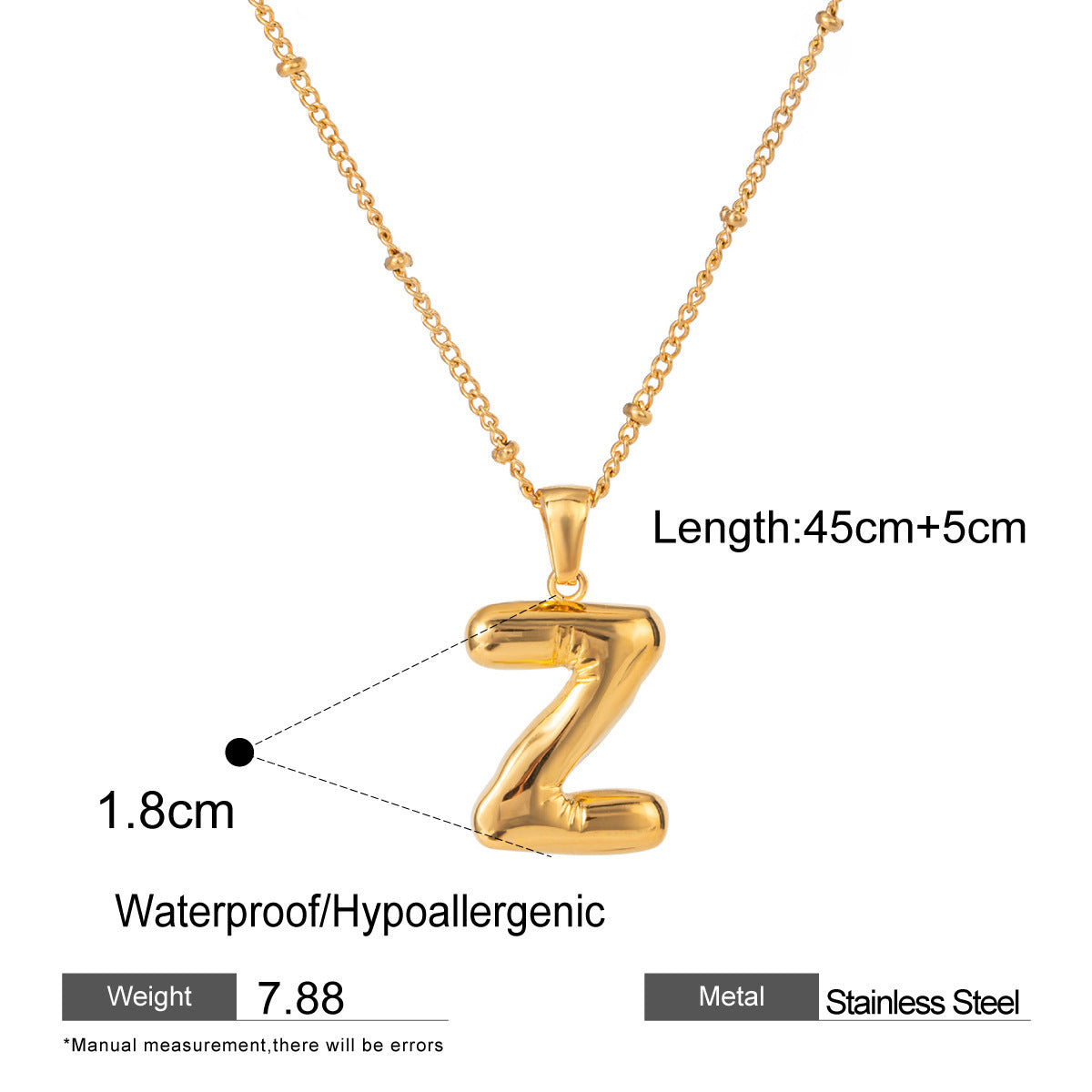 Wholesale Light Luxury Stainless Steel Initial Necklace