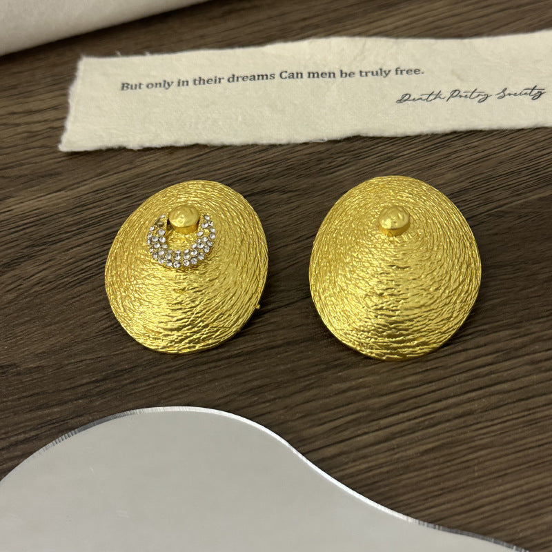 Wholesale Metal Asymmetric Oval Earrings