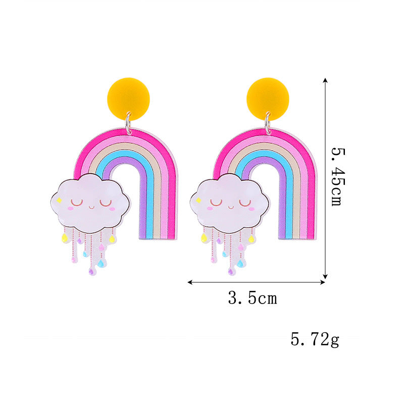 Wholesale LGBT Pride Month Rainbow Alloy Earrings ACC-ES-BinLi002