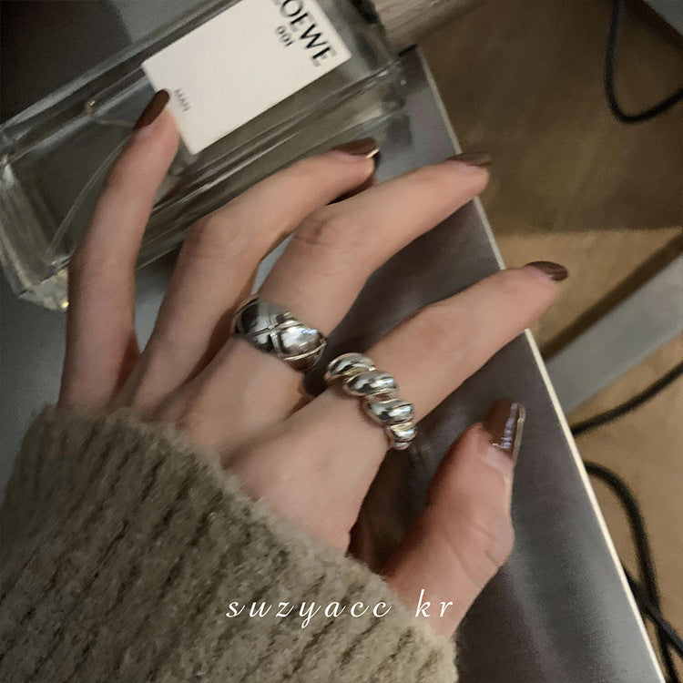 Wholesale  Sterling Silver Croissant Rhombus Ring