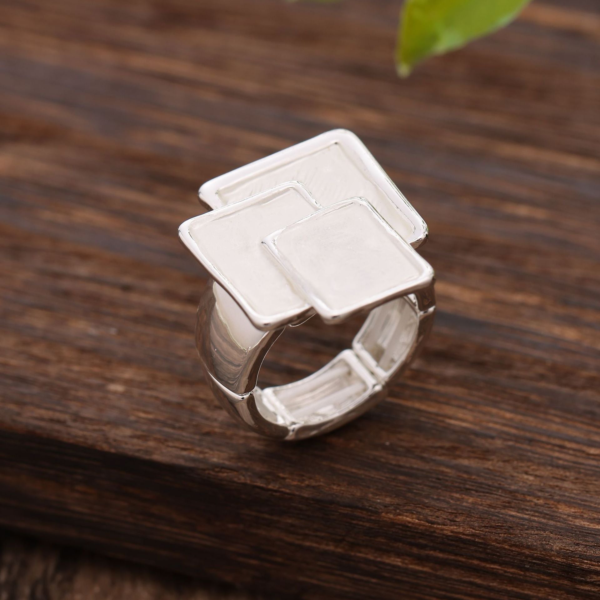 Wholesale  irregular square stitching alloy ring