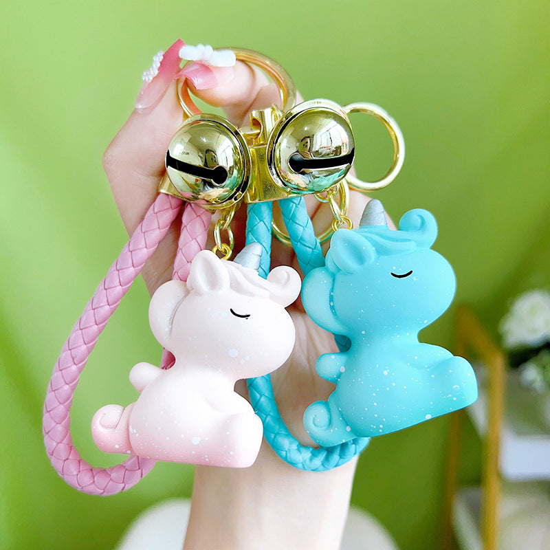 Wholesale Cartoon Starry Sky Snowflake Unicorn Cute Resin Keychain Lanyard Keychain ACC-KC-YanG008