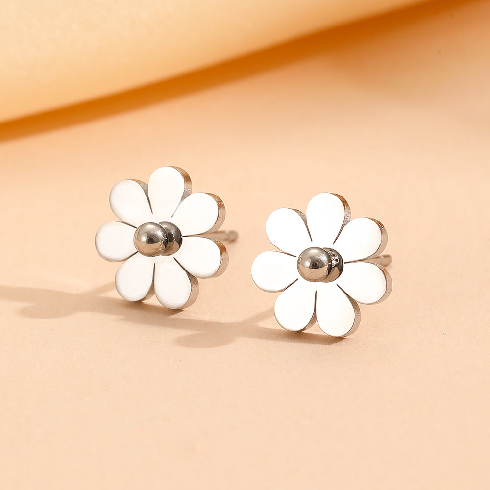 Wholesale Titanium Steel Multi- Stud Earrings,  Necklace,  Anklet,  and Bracelet Set