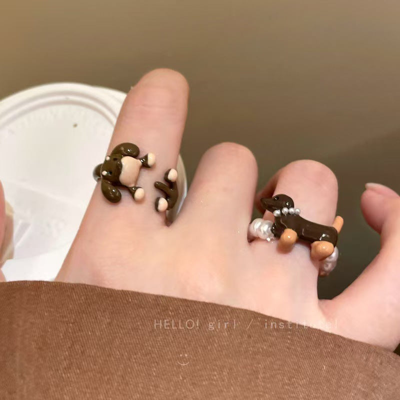 Wholesale Cartoon Cute  Dog Ring