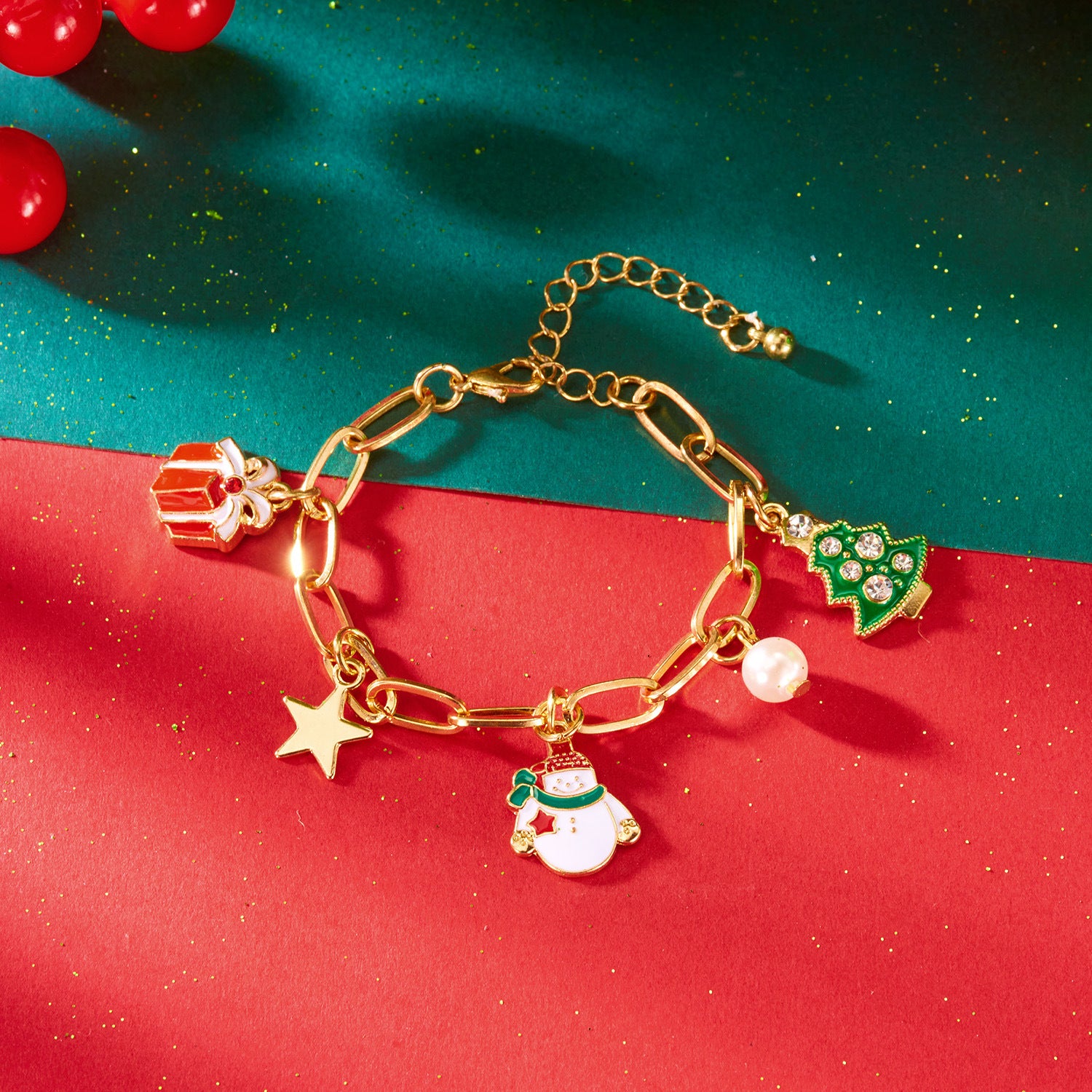 Wholesale Gingerbread Man Christmas Tree Snowman Necklace Bracelet Set