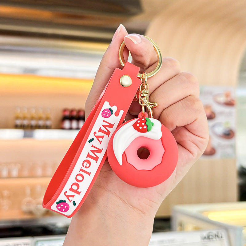 Wholesale Cartoon Donut PVC Soft Keychain Creative Keychain ACC-KC-XJY003