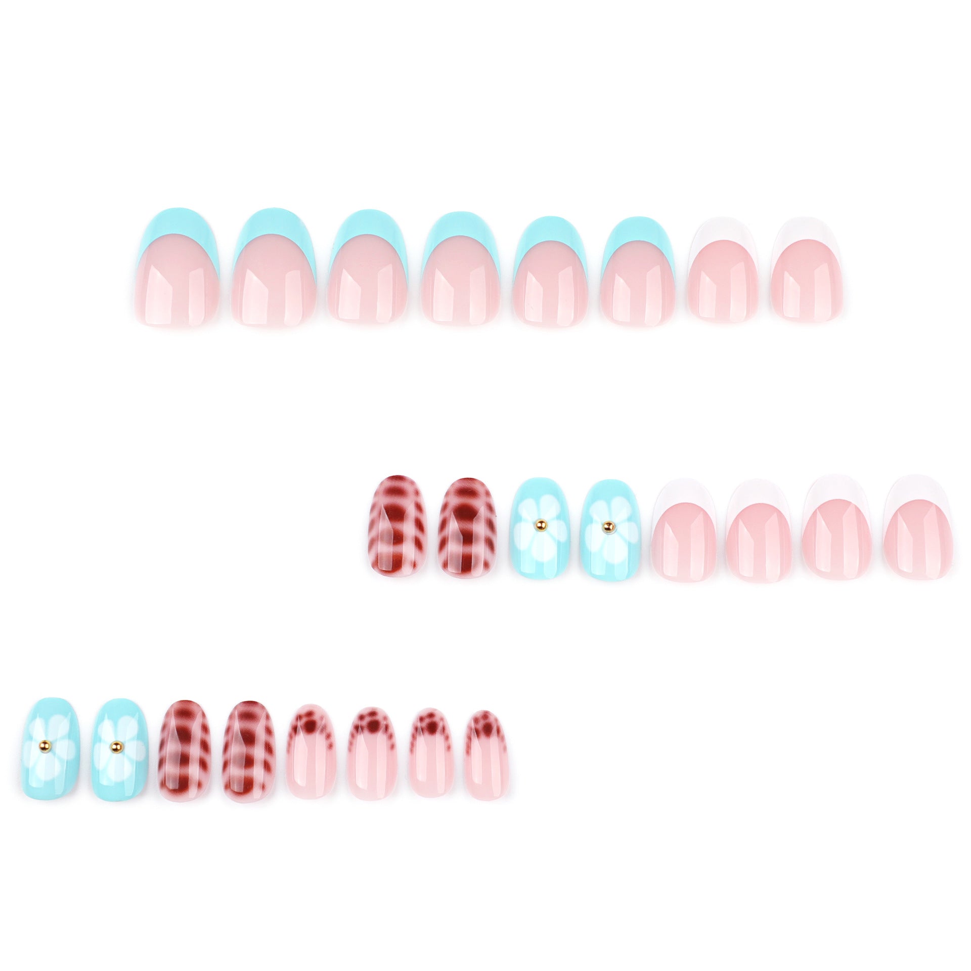 Wholesale 24 Pieces/box Petal Flower Nails Kits Nail Stickers