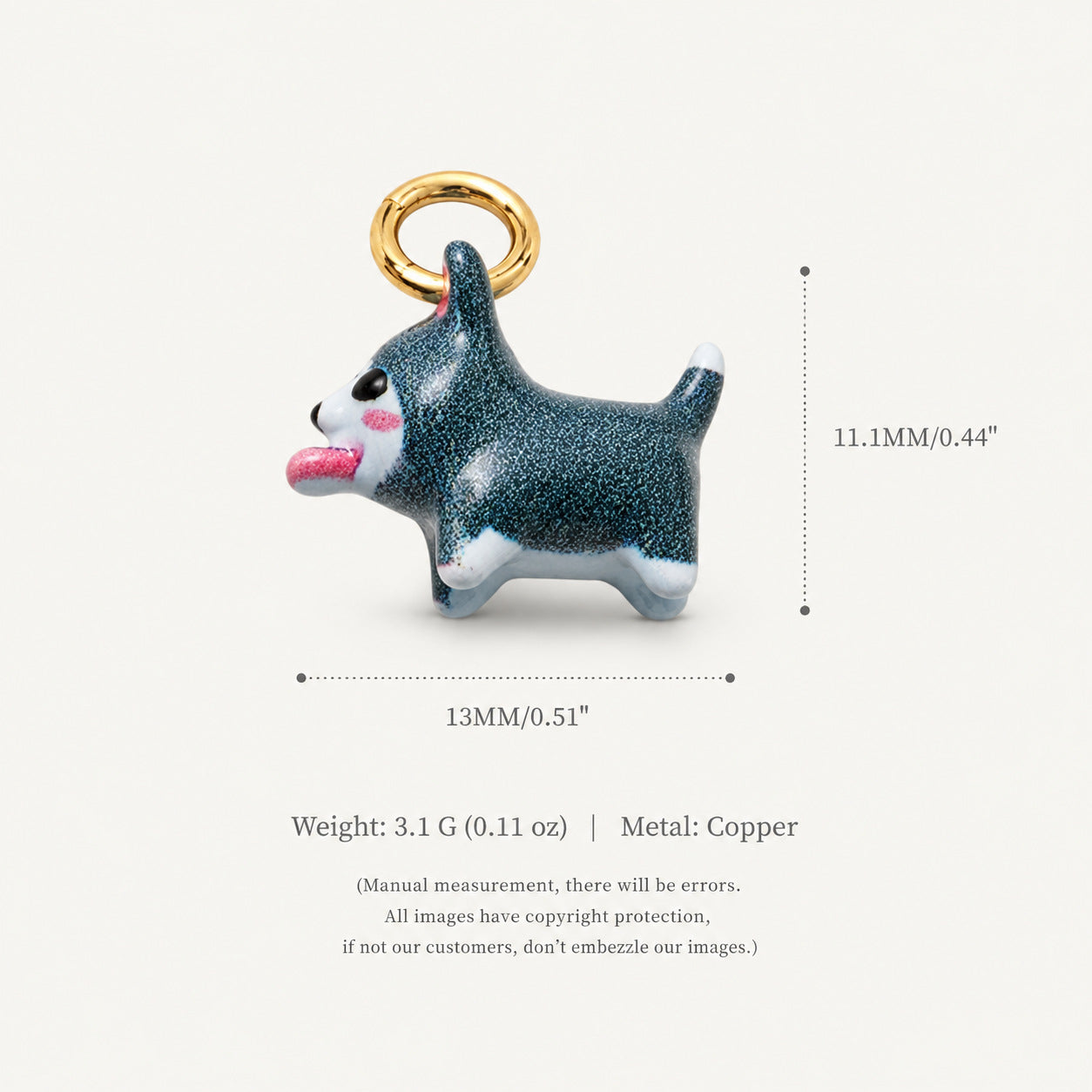 Wholesale Copper Electroplated Cute White Dog Cartoon Pendant Jewelry Accessory Gift