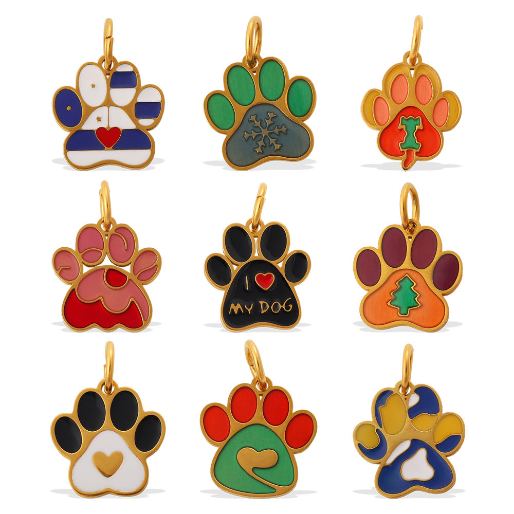 Wholesale Cute Cartoon Dog Paw Print Decorative Charms for Jewelry