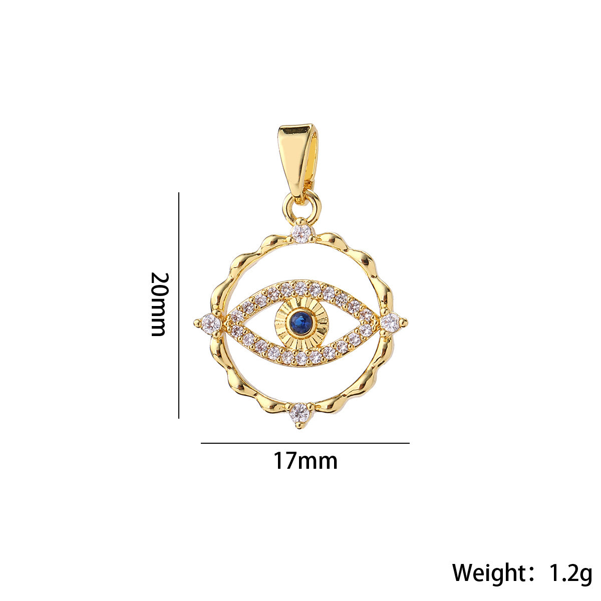 Wholesale Fashion Boho Evil Eye Gold Plated Brass Zircon Pendant For DIY Necklace Making Boutique Resale