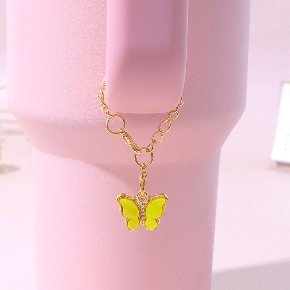Wholesale Cute Butterfly Keychain Metal Electroplated Bag Charm for Gifts