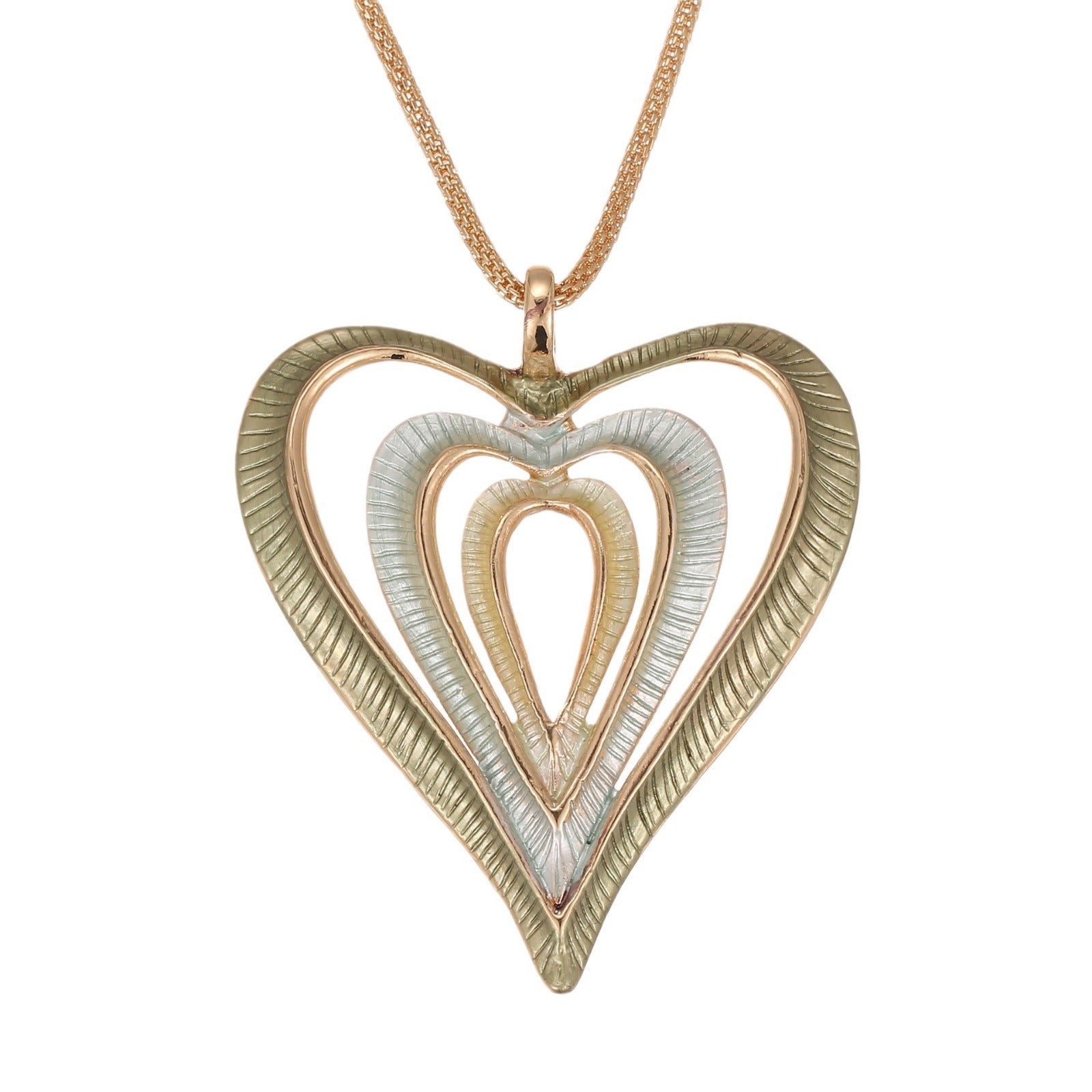 Wholesale color painting oil hollow love pendant creative heart-shaped  alloy necklace