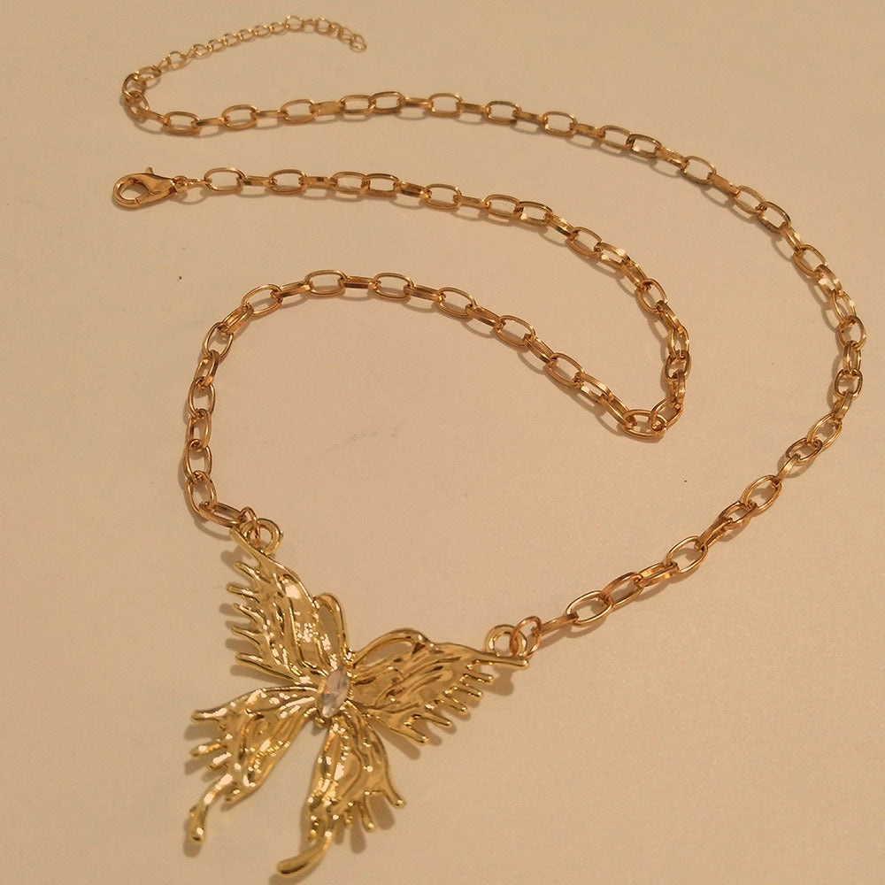 Wholesale Butterfly Titanium Steel Necklace Clavicle Chain Choker Necklaces ACC-NE-RongYan001