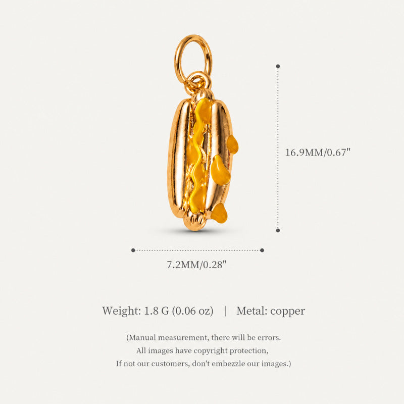 Wholesale Trendy Korean Style Fruit Dessert Pendant Charms Donut Pizza Cake Design Plated Copper DIY Jewelry Accessory For Bracelet Necklace Making Gift Boutique Resale