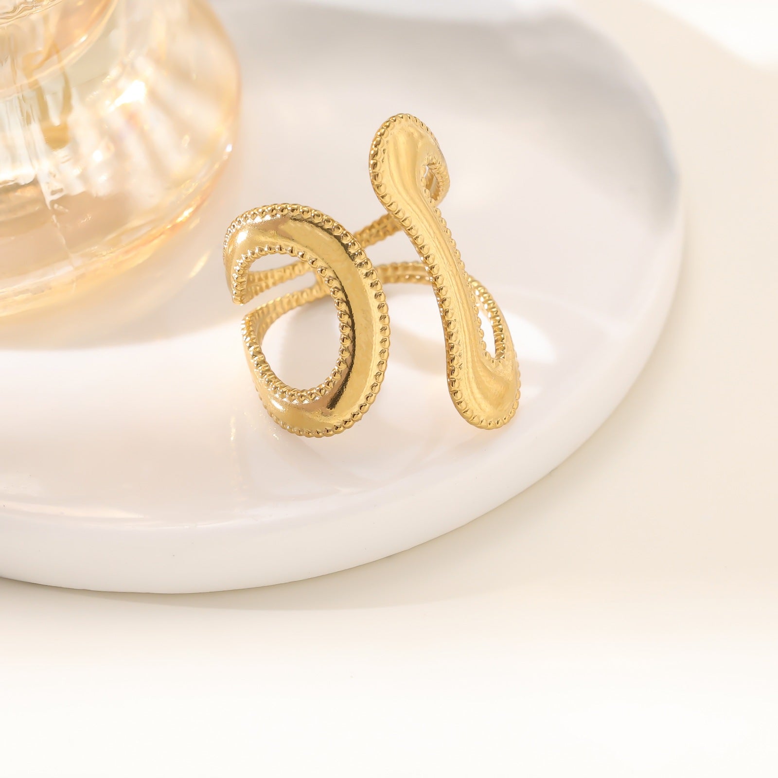 Wholesale Stainless steel openwork adjustable ring