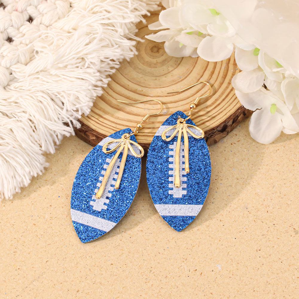 Wholesale Sequined Football Earrings