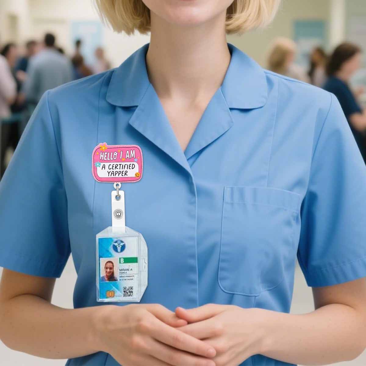 Wholesale easy-open telescopic buckle  acrylic Badge Reels