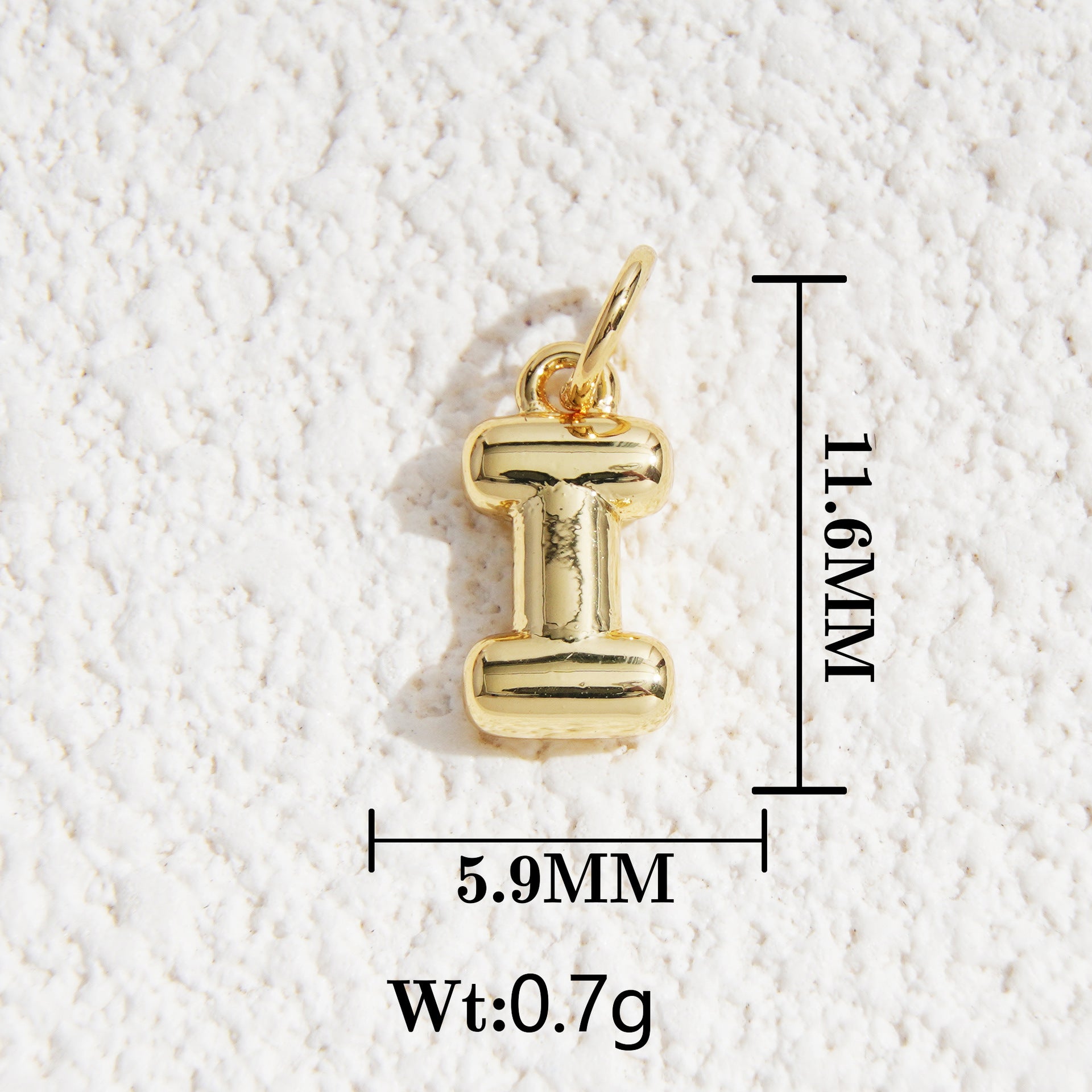 Wholesale5pcs DIY Copper Jewelry Charms— Gold-Tone Letter Series