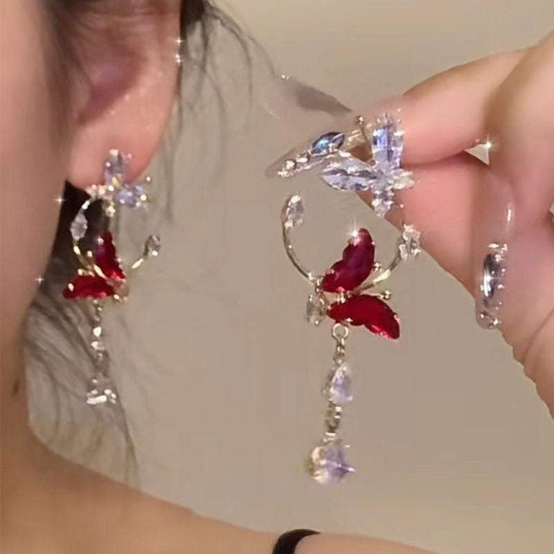 Wholesale  Fairy Crystal Butterfly Earrings