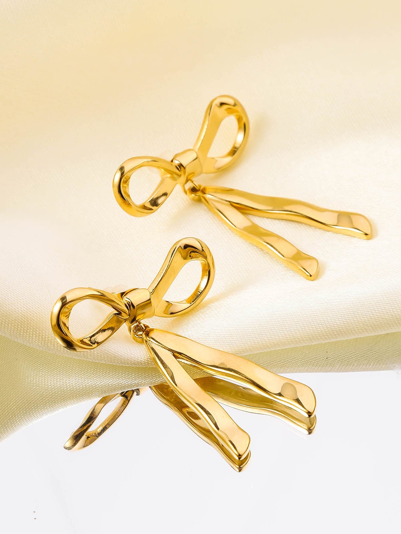 Wholesale Love Mirror Tassel Stainless Steel Earrings