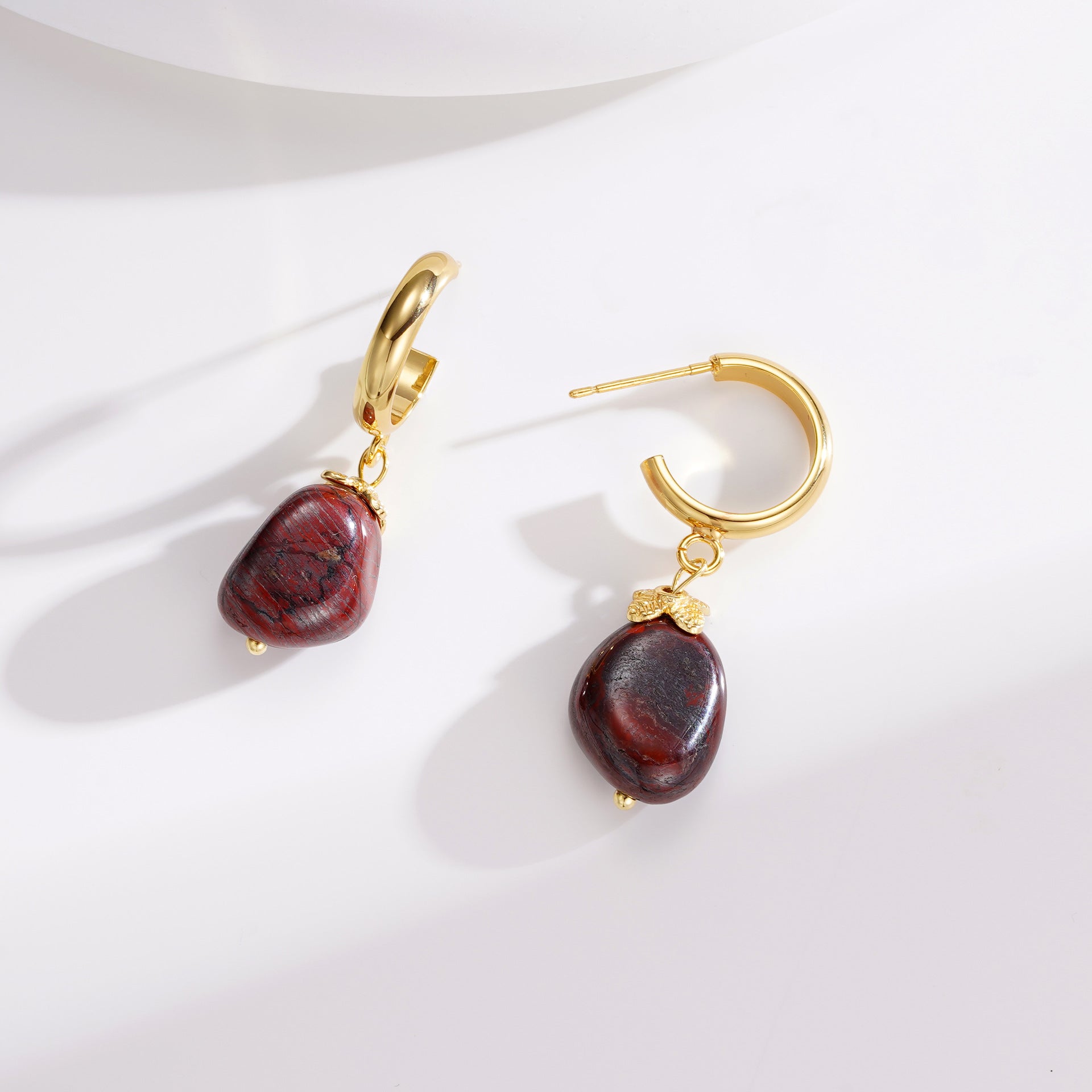 Wholesale Natural Stone C Earrings
