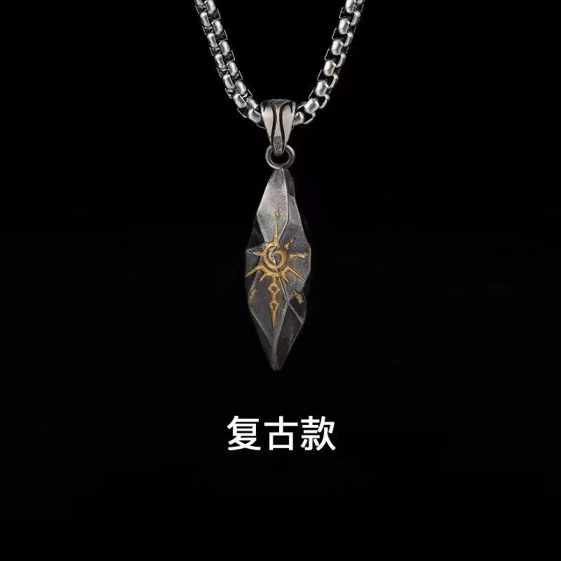 Wholesale  Personality Sun Rune Wishing Stone Pendant Retro  Necklace